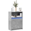 Image de vidaXL Sideboard avec LED gris béton 72x34x100 cm Bois composite