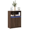 Image de vidaXL Sideboard avec LED brun imitation chêne 72x34x100 cm Bois composite
