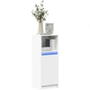 Image de vidaXL LED-Sideboard blanc 38x34x100 cm bois composite