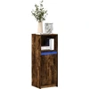 Image de vidaXL LED-Sideboard chêne fumé 38x34x100 cm bois composite