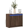 Image de vidaXL LED-Sideboard brun imitation chêne 72x34x61 cm Matériau dérivé du bois