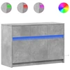 Image de vidaXL Armoire TV avec éclairage LED gris béton 91x34x61 cm