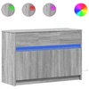 Image de vidaXL Armoire TV avec éclairage LED gris Sonoma 91x34x61 cm