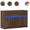 Image de vidaXL Armoire TV avec éclairage LED brun imitation chêne 91x34x61 cm