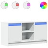 Image de vidaXL Armoire TV avec éclairage LED Blanc 100x34x50 cm Bois composite