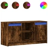 Image de vidaXL Armoire TV avec éclairage LED chêne fumé 100x34x50 cm