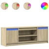 Image de vidaXL Armoire TV avec éclairage LED Chêne Sonoma 139,5x34x50 cm