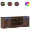 Image de vidaXL Armoire TV avec éclairage LED brun imitation chêne 139,5x34x50cm
