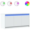 Image de vidaXL Armoire TV avec éclairage LED Blanc 100x34x50 cm Bois composite