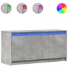 Image de vidaXL Armoire TV avec éclairage LED gris béton 100x34x50 cm