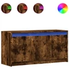 Image de vidaXL Armoire TV avec éclairage LED chêne fumé 100x34x50 cm