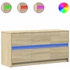 Image de vidaXL Armoire TV avec  ©clairage LED Ch  ne Sonoma 100x34x50 cm