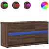 Image de vidaXL Armoire TV avec éclairage LED brun imitation chêne 100x34x50 cm