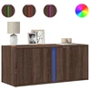 Image de vidaXL Armoire TV murale avec éclairage LED aspect chêne 80x31x35 cm