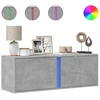 Image de vidaXL Armoire TV murale avec éclairage LED gris béton 100x31x35 cm