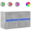 Image de vidaXL Armoire TV murale avec éclairage LED gris béton 80x31x45 cm