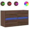 Image de vidaXL Armoire TV murale avec éclairage LED brun aspect chêne 80x31x45cm