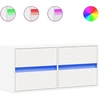 Image de vidaXL Armoire TV murale avec éclairage LED blanc 100x31x45 cm