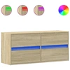Image de vidaXL Armoire TV murale avec éclairage LED Chêne Sonoma 100x31x45 cm