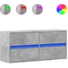 Image de vidaXL Armoire TV murale avec éclairage LED gris béton 100x31x45 cm