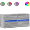 Image de vidaXL Armoire TV murale avec éclairage LED Gris Sonoma 100x31x45 cm