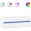 Image de vidaXL Armoire TV murale avec éclairage LED blanc 130x31x45 cm