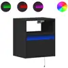 Image de vidaXL Armoires murales TV avec éclairage LED 2 pcs. noir 41x31x45 cm