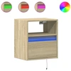 Image de vidaXL Armoires TV murales avec éclairage LED 2 pcs. Sonoma 41x31x45 cm