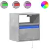 Image de vidaXL Armoire TV murale avec éclairage LED gris béton 41x31x45 cm