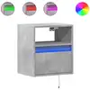 Image de vidaXL Armoires TV murales Éclairage LED 2 pcs. Gris béton 41x31x45 cm