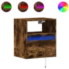 Image de vidaXL Armoire TV murale avec éclairage LED chêne fumé 41x31x45 cm