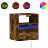 Image de vidaXL Armoires murales TV Éclairage LED 2 pcs. Chêne fumé 41x31x45 cm