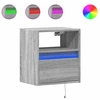 Image de vidaXL Armoire TV murale avec éclairage LED Gris Sonoma 41x31x45 cm