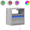 Image de vidaXL Armoires TV murales Éclairage LED 2 pcs. Gris Sonoma 41x31x45 cm
