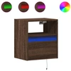 Image de vidaXL Armoires TV murales éclairage LED 2 pcs. Aspect chêne 41x31x45 cm