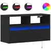 Image de vidaXL Armoire TV murale avec éclairage LED noir 80x31x45 cm