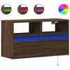 Image de vidaXL Armoire TV murale avec éclairage LED brun aspect chêne 80x31x45cm