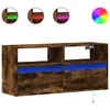 Image de vidaXL Armoire TV murale avec éclairage LED chêne fumé 100x31x45 cm
