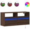 Image de vidaXL Armoire TV murale éclairage LED brun imitation chêne 100x31x45 cm