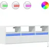 Image de vidaXL Armoire TV murale avec éclairage LED blanc 130x31x45 cm