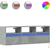 Image de vidaXL Armoire TV murale avec éclairage LED gris béton 130x31x45 cm