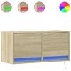 Image de vidaXL Armoire TV murale avec éclairage LED Chêne Sonoma 80x31x38 cm