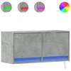 Image de vidaXL Armoire TV murale avec éclairage LED gris béton 80x31x38 cm