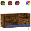 Image de vidaXL Armoire TV murale avec éclairage LED chêne fumé 80x31x38 cm