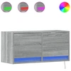 Image de vidaXL Armoire TV murale avec éclairage LED Gris Sonoma 80x31x38 cm