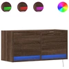 Image de vidaXL Armoire TV murale avec lampes LED brun imitation chêne 80x31x38 cm