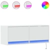 Image de vidaXL Armoire TV murale avec éclairage LED blanc 100x31x35 cm
