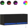 Image de vidaXL Armoire TV murale avec éclairage LED noir 100x31x35 cm