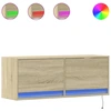 Image de vidaXL Armoire TV murale avec éclairage LED Chêne Sonoma 100x31x35 cm