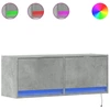 Image de vidaXL Armoire TV murale avec éclairage LED gris béton 100x31x35 cm